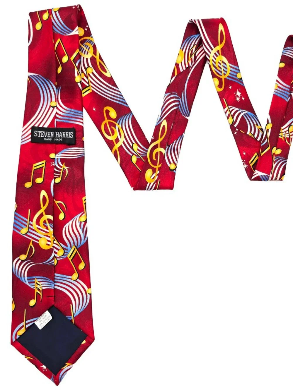 Red Treble Clef Music Notes Glitter Sparkle Tie Necktie Steven Harris 3.75 x 60